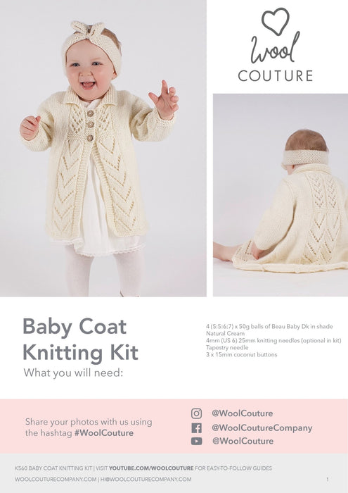 Baby Coat Knitting Pattern PDF - Wool Couture