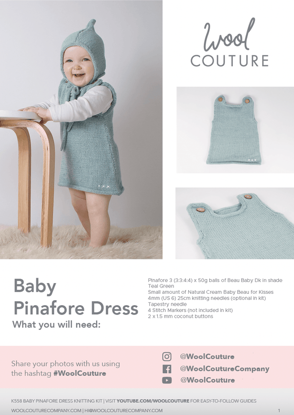 Baby Knitting PDF Pattern - Pinafore - Wool Couture