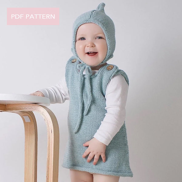 Baby Knitting PDF Pattern - Pinafore - Wool Couture