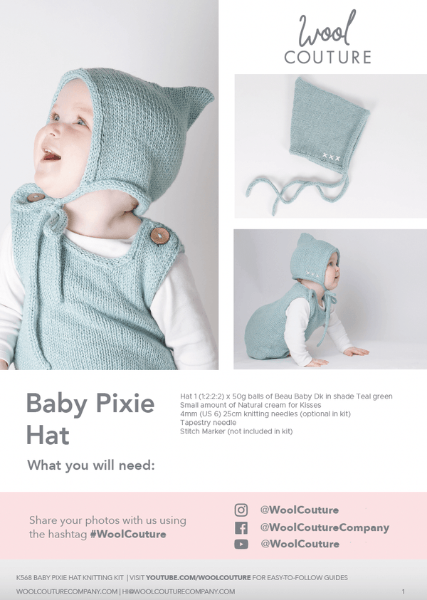 Baby Knitting PDF Pattern - Pixie Hat - Wool Couture