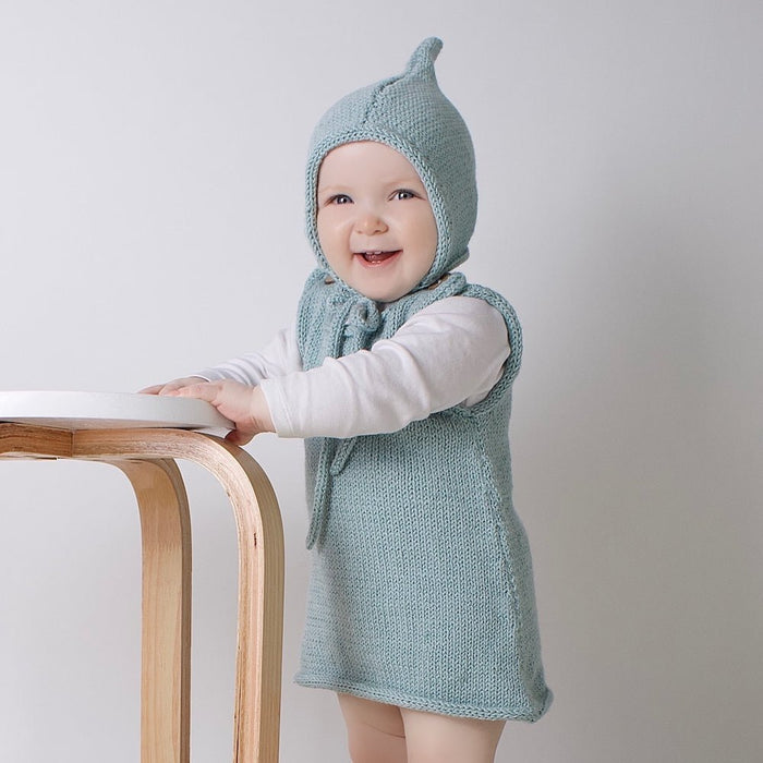 Baby Pinafore Dress Knitting Kit | Wool Couture Baby Pinafore Dress Knitting Kit | Wool Couture