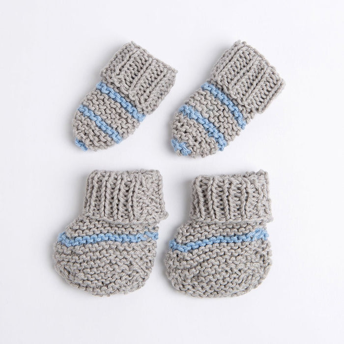 Baby Striped Booties and Mittens Knitting Kit - Wool Couture