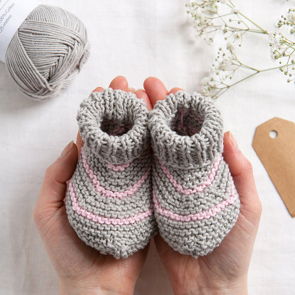 Baby Striped Booties and Mittens Knitting Kit - Wool Couture
