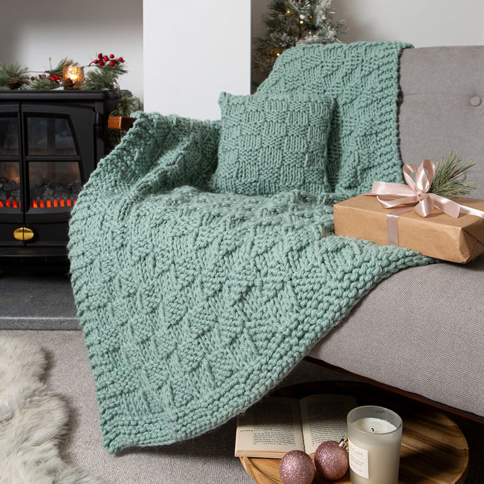 Basketweave Stitch Blanket Knitting Kit - Wool Couture