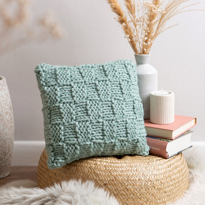 Basketweave Stitch Cushion Cover Knitting Kit - Wool Couture