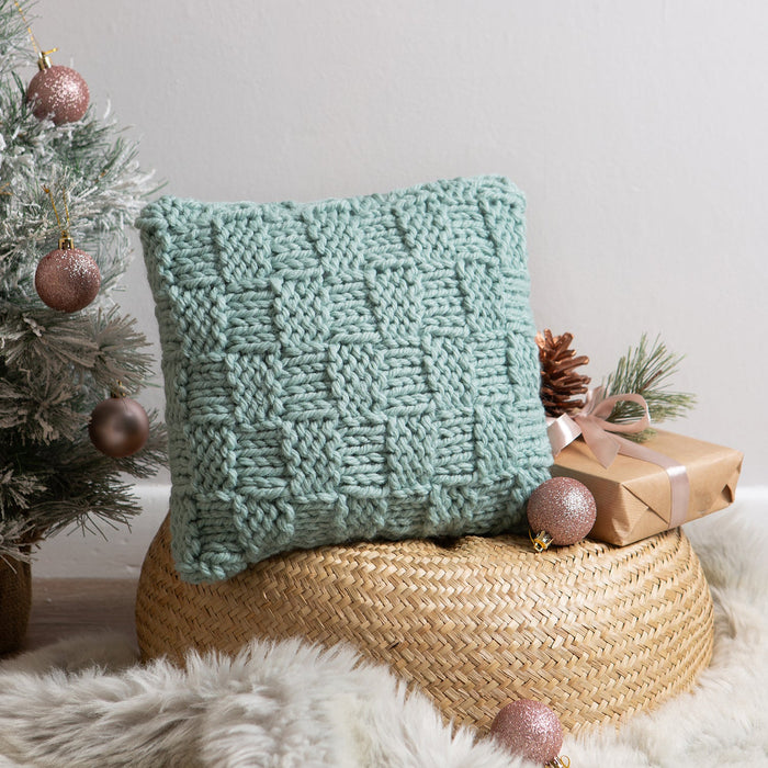 Basketweave Stitch Cushion Cover Knitting Kit - Wool Couture