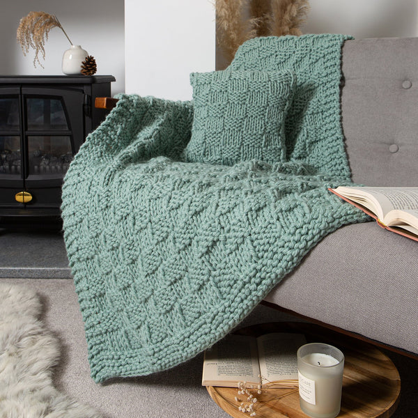 Basketweave Stitch Cushion Cover Knitting Kit - Wool Couture