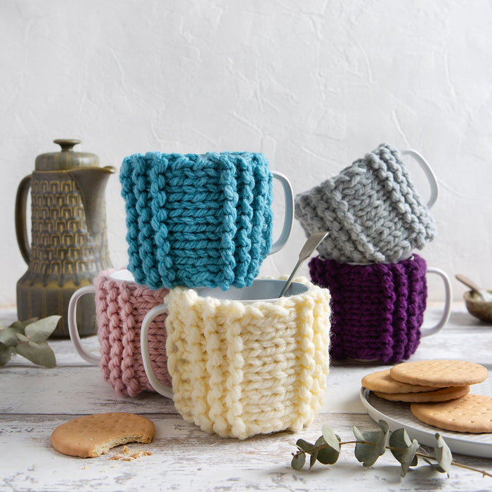 Beginner Ribbed Cup Cosy Knitting Kit Wool Couture