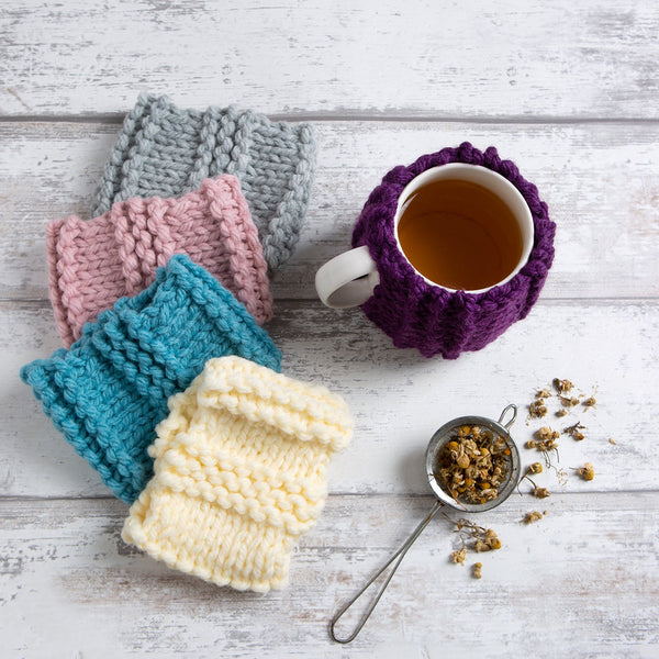 Beginner Ribbed Cup Cosy - Knitting Kit - Wool Couture