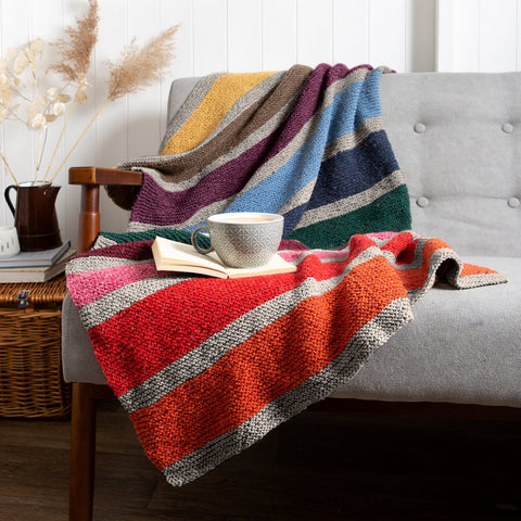 Blanket Knitting Kit - Misty Rainbow - Wool Couture
