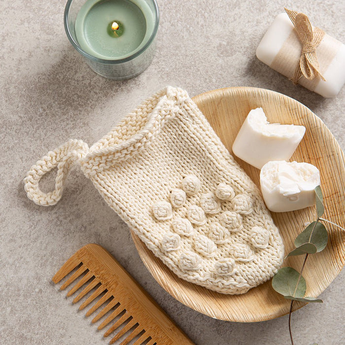 Bobble Shower Mitt Knitting Kit - Wool Couture