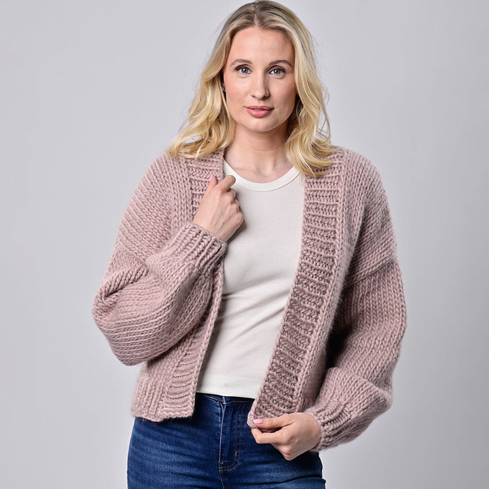 Bomber Cardigan Knitting Kit - Wool Couture