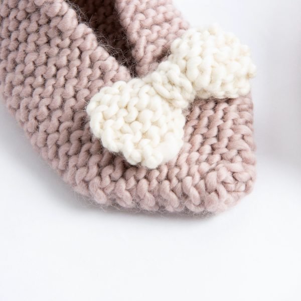 Bow Slipper Knitting Kit - Wool Couture