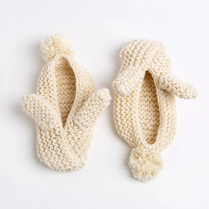 Bunny Ear Baby Slippers & Hat Knitting Kit - Easter - Wool Couture