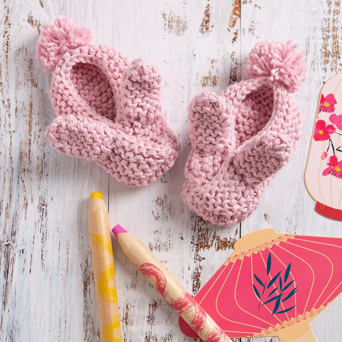 Bunny Ear Baby Slippers Knitting Kit - The Year Of The Rabbit - Wool Couture