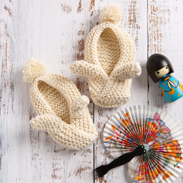 Bunny Ear Baby Slippers Knitting Kit - The Year Of The Rabbit - Wool Couture