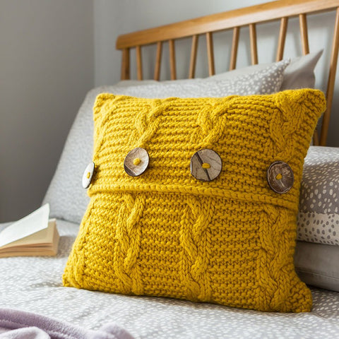 Cable Cushion Cover Knitting Kit - Wool Couture