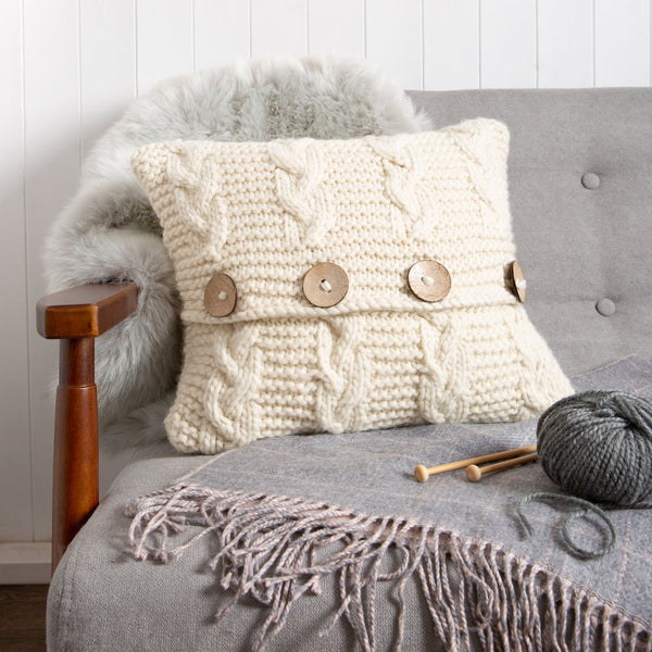 Cable Cushion Knitting Kit - Wool Couture