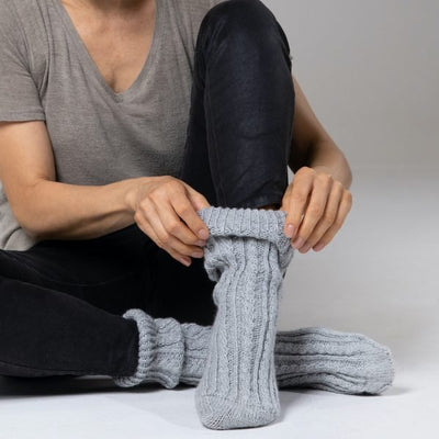 Cable Socks Knitting Kit - Wool Couture