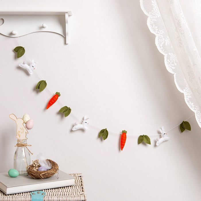 Carrot and Rabbit Garland Felt Craft Kit - Wool Couture