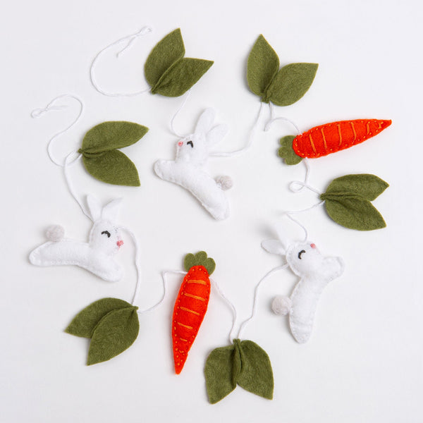 Carrot and Rabbit Garland Felt Craft Kit - Wool Couture