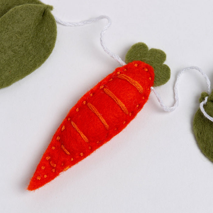 Carrot and Rabbit Garland Felt Craft Kit - Wool Couture