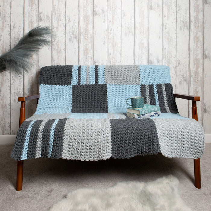 Chequered Blanket Crochet Kit - Beginner Basics - Wool Couture