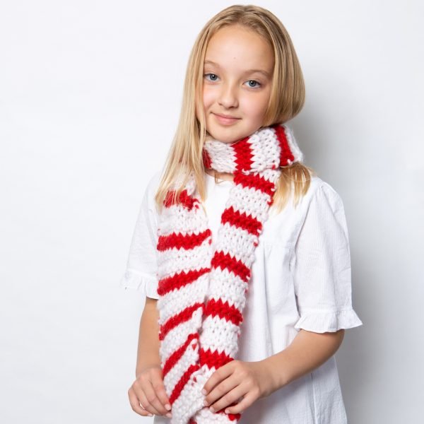 Children’s Candy Cane Scarf Knitting Kit - Wool Couture