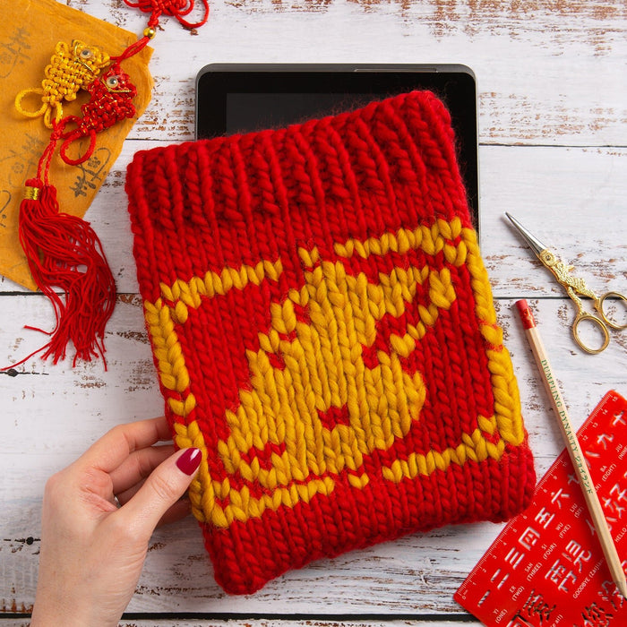 Chinese New Year Tablet Case Knitting Kit - The Year Of The Rabbit - Wool Couture