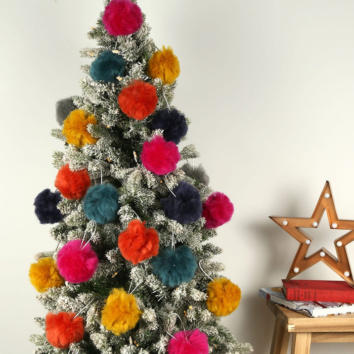 Christmas Bauble Pompom Craft Kit Muted - Wool Couture