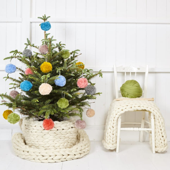 Christmas Bauble Pompom Craft Kit Pastels - Wool Couture