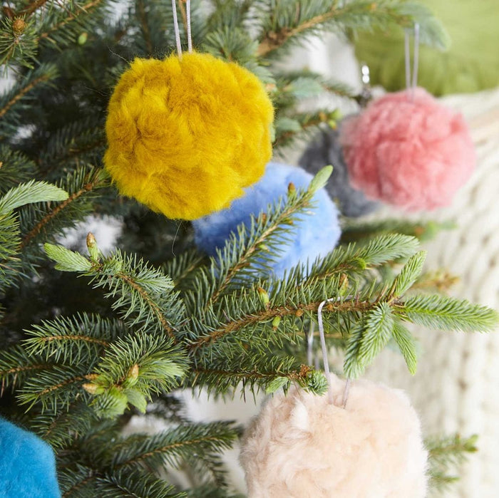 Christmas Bauble Pompom Craft Kit Pastels - Wool Couture