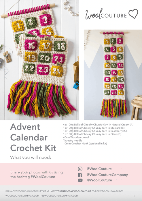 Christmas Crochet PDF Pattern - Advent Calendar - Wool Couture