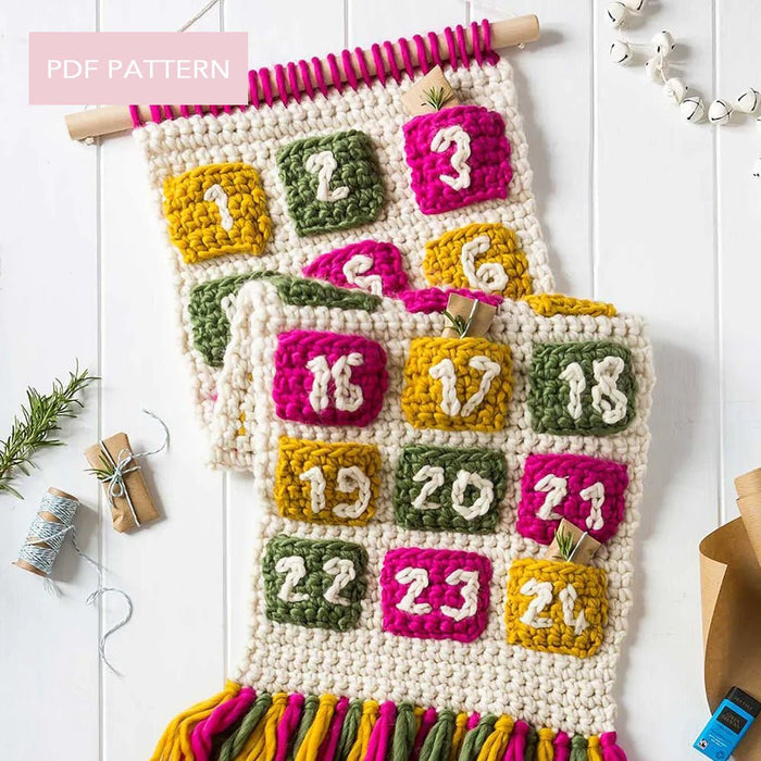 Christmas Crochet PDF Pattern - Advent Calendar - Wool Couture