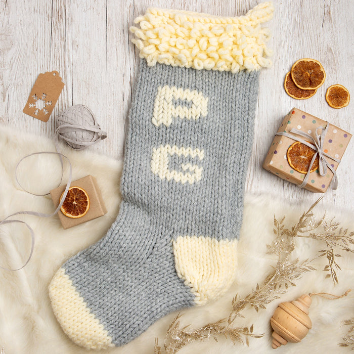 Christmas Knitting Kit - Monogram Stocking - Wool Couture