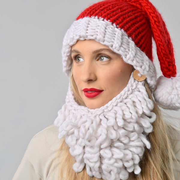 Christmas Knitting Kit - Santa's Hat and Beard - Wool Couture