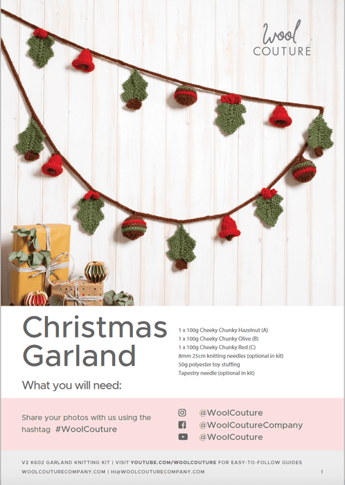 Christmas Knitting PDF Pattern - Garland - Wool Couture