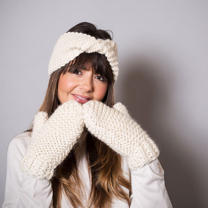 Chunky Mittens and Headband Knitting Kit - Wool Couture