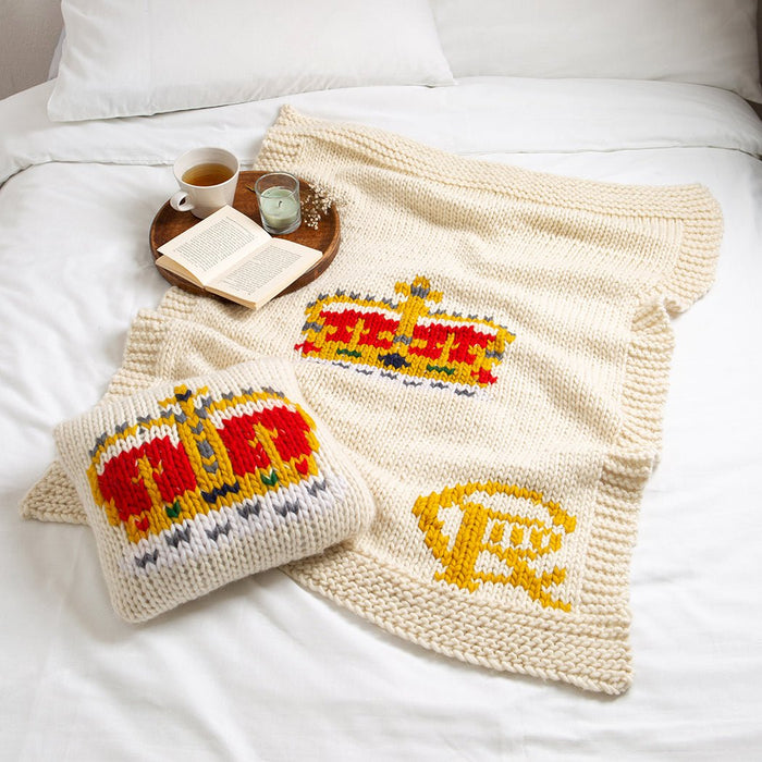 Coronation Crown Blanket & Cushion - Knitting Kit - Wool Couture