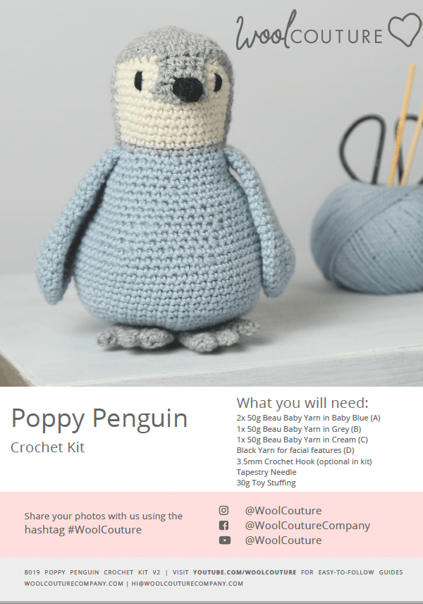 Crochet PDF Pattern - Poppy The Penguin - Wool Couture