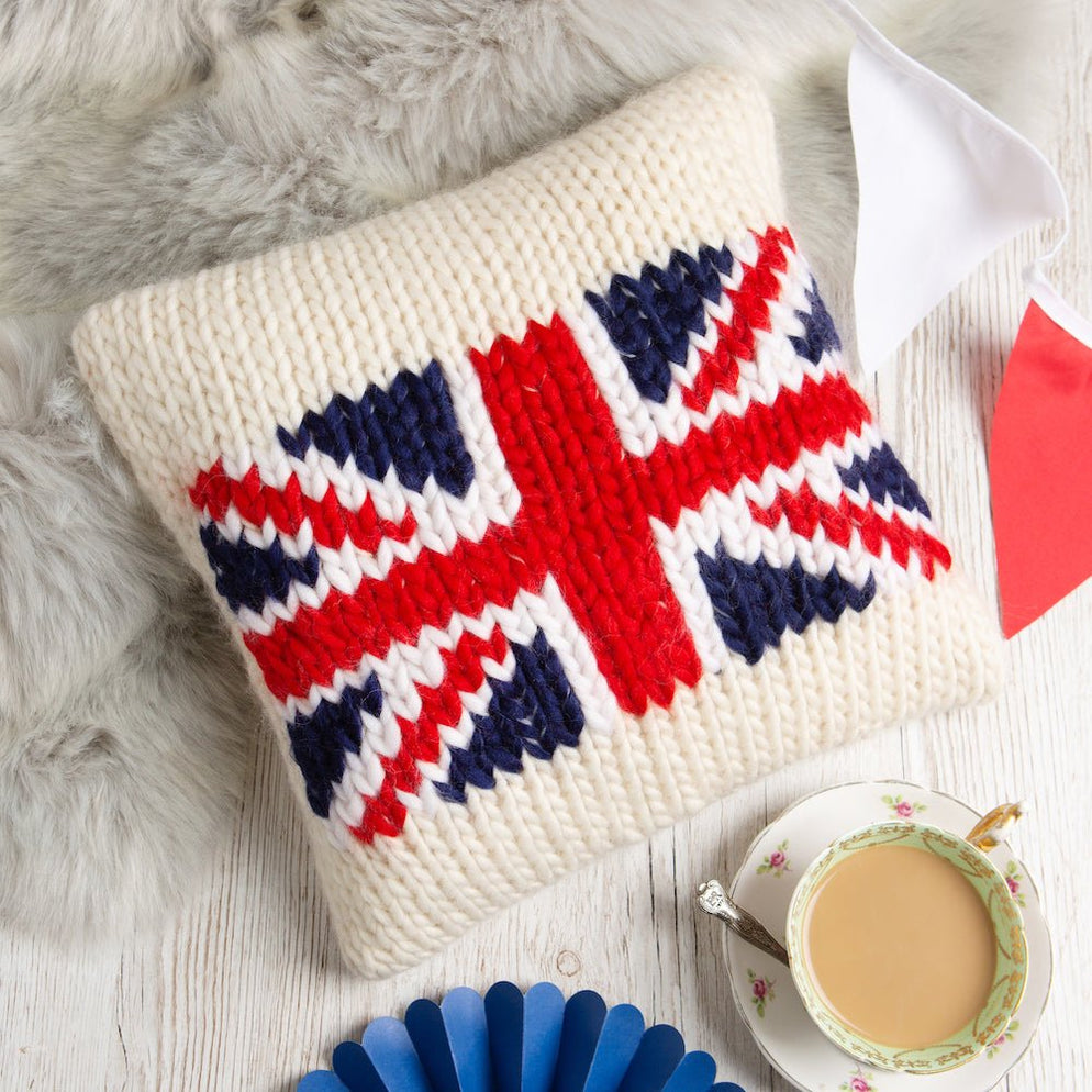 Cushion Knitting Kit Union Jack Wool Couture