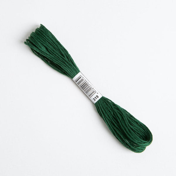 Dark Green Embroidery Thread Floss 319 - Wool Couture