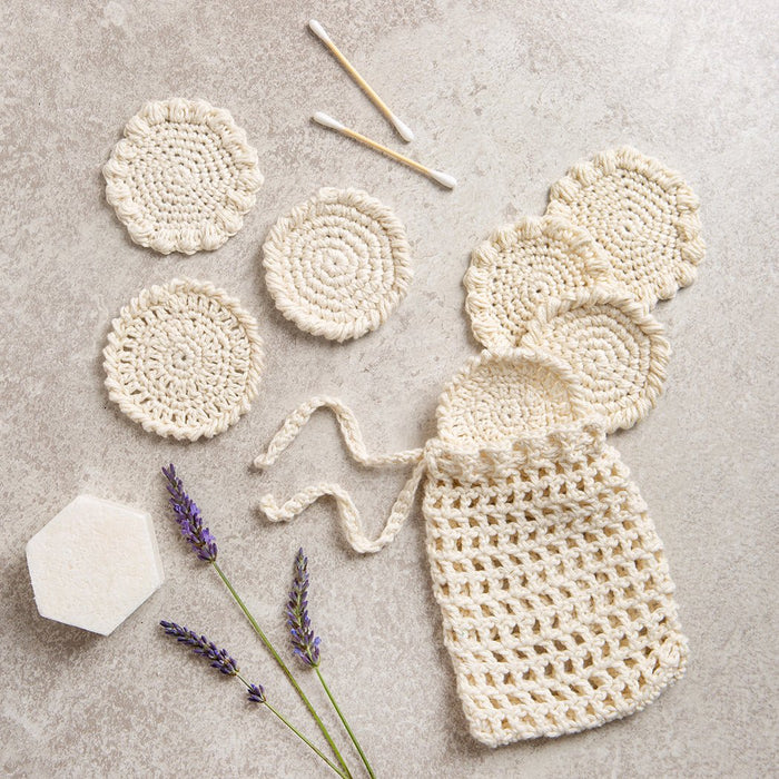Day's of the Week Cotton Pads and Bag Crochet Kit Wool Couture