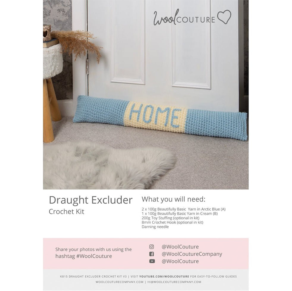 Draught Excluder Crochet PDF Pattern Wool Couture