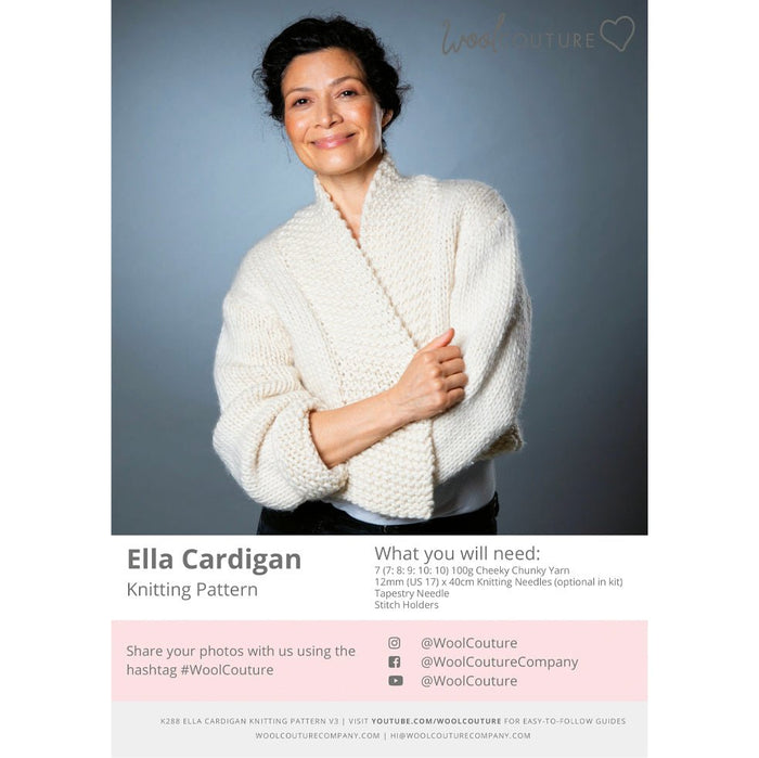 Ella Cardigan Knitting PDF Pattern - Wool Couture