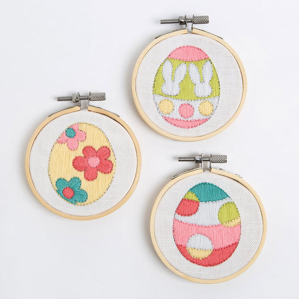 Embroidery Kit - Easter Eggs 3" - 3 Pack - Wool Couture