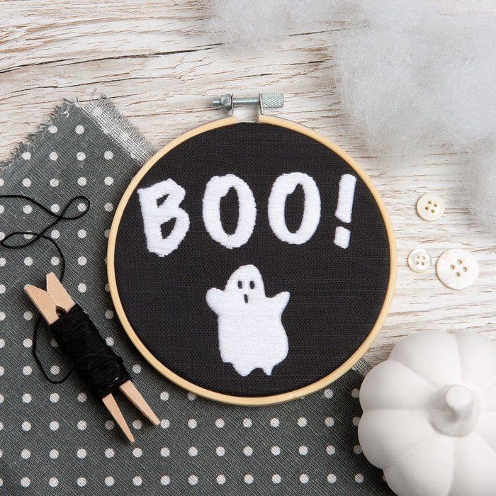 Embroidery Kit - Halloween Boo Ghost - Wool Couture