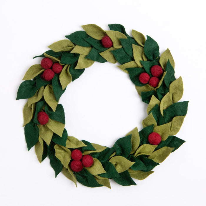 Felt Craft Kit - Christmas Berry Wreath - Wool Couture