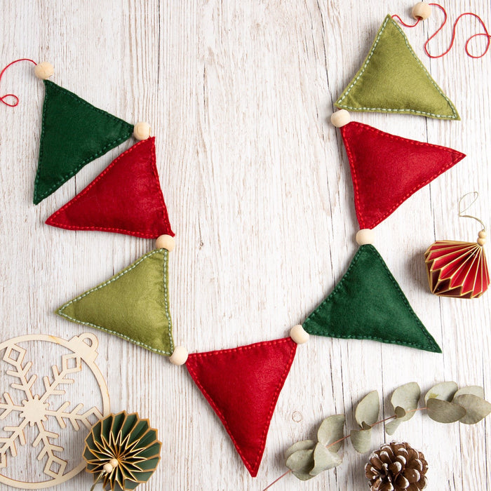 Felt Craft Kit - Christmas Flag Garland - Wool Couture