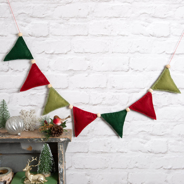 Felt Craft Kit - Christmas Flag Garland - Wool Couture